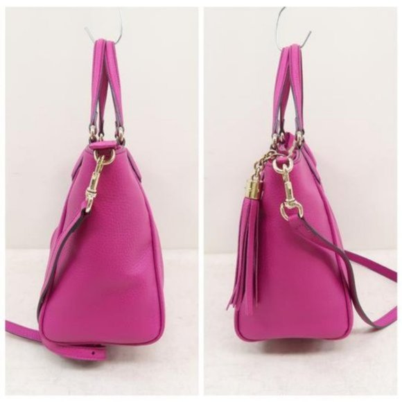 Auth Gucci Soho Small Fuchsia Calfskin Satchel Bag - Picture 3 of 11